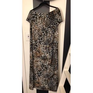 Animal print Strapless maxi dress